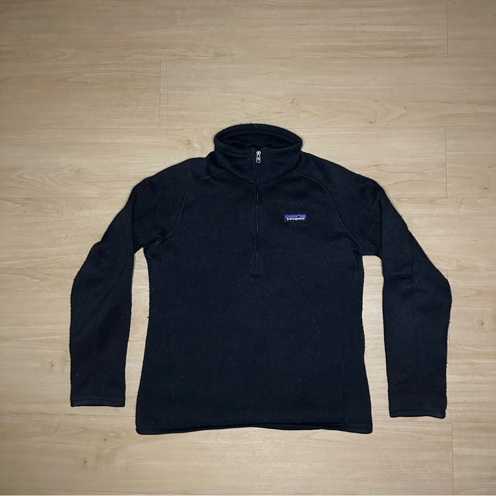 Patagonia Better Sweater Womens Small Black Fleece Pullover 1/4 Zip Casual